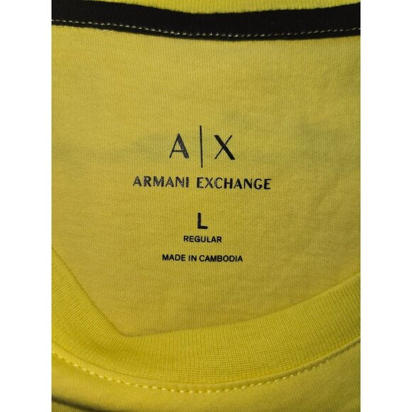 Armani Exchange Womens Yellow T-Shirt Large Milan Print - Picture 5 of 8